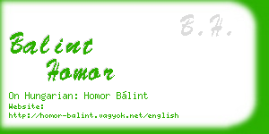 balint homor business card